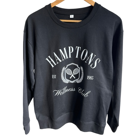 NWOT. Hamptons Wellness Club sweatshirt size small. Black. - Picture 5 of 5